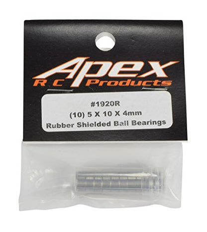 10 Pack 5x10x4mm Rubber Shielded Ball Bearings MR105-2R - Apex RC Products #1920R