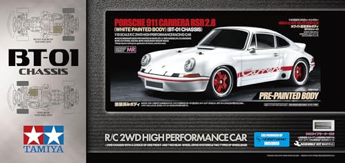 TAMIYA 47507 1:10 RC Porsche Carrera RSR 2.8 Painted BT-01 Remote Control Car, Vehicle, Model Building, Assembly, Hobby, RC Kit