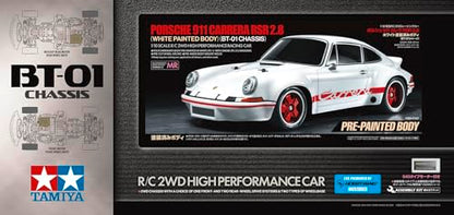 TAMIYA 47507 1:10 RC Porsche Carrera RSR 2.8 Painted BT-01 Remote Control Car, Vehicle, Model Building, Assembly, Hobby, RC Kit