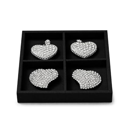 Oirlv Black Microfiber Jewelry Jewelry Tray 4-Compartment | Soft Black Microfiber Material, 5.51"X5.51"X0.79", Clean Minimalist Display, Perfect for Rings and Small Accessories - style: P13714