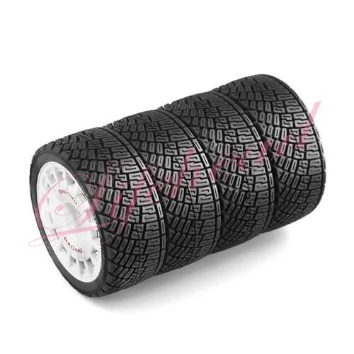 Lifehead 67mm RC On-Road Rally Car Tires and Wheels for 1/10 RC On-Road Touring Drift Car HSP Tamiya XV01 TT01 TT02B HPI Kyosho FAZER MK2 /12mm Hex - color: White B