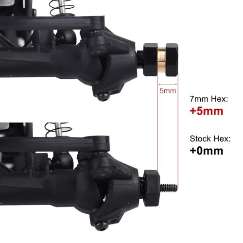4pcs Brass Extended 7mm Hex Wheel Hubs Extension Adaptor Combiner Coupler for Axial SCX24 Upgrades 1/24 RC Crawler Car Replacement