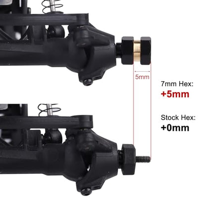4pcs Brass Extended 7mm Hex Wheel Hubs Extension Adaptor Combiner Coupler for Axial SCX24 Upgrades 1/24 RC Crawler Car Replacement