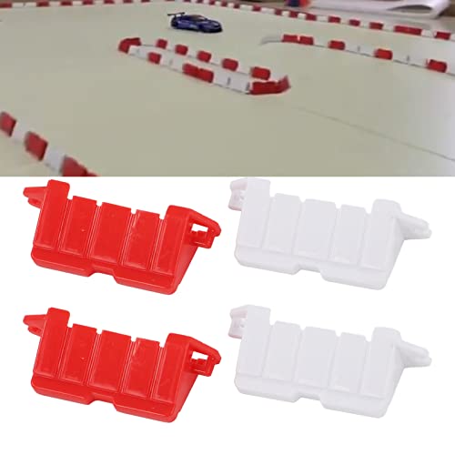 VBESTLIFE RC Drift Race Road Barriers, Durable Plastic DIY Racing Track Barriers for 1/10 1/14 1/18 Scale RC Cars 120PCS Red and White
