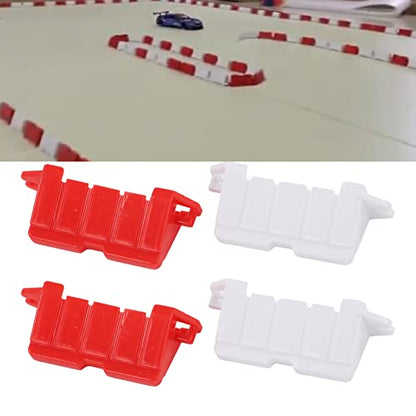VBESTLIFE RC Drift Race Road Barriers, Durable Plastic DIY Racing Track Barriers for 1/10 1/14 1/18 Scale RC Cars 120PCS Red and White