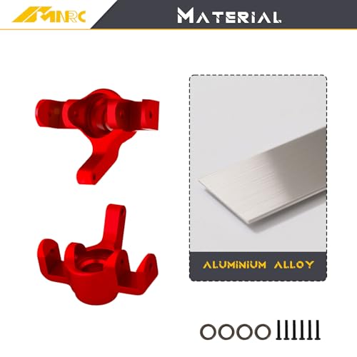 Steering Knuckles Caster Blocks & Ball Bearing Front Hub Carrier Kit for 1/16 H16BM H16PL H16GT H16DR 16207 16208 16209 16210 Series Upgrades Part Red - color: Red