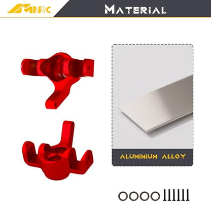 Steering Knuckles Caster Blocks & Ball Bearing Front Hub Carrier Kit for 1/16 H16BM H16PL H16GT H16DR 16207 16208 16209 16210 Series Upgrades Part Red - color: Red
