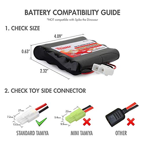 Tenergy 9.6V Flat NiMH Battery Packs for RC Car, High Capacity 8-Cell 2000mAh Rechargeable Battery Pack, Replacement Hobby Battery Pack with Standard Tamiya Connectors - size: 1 Battery Pack