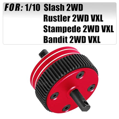 RC Upgrades Part for 1/10 Slash/Rustler/Stampede/Bandit 2WD(VXL),48P 86T Spur Gear&Slipper Clutch&Differential Transmission Gear&Slipper Rebuild Kit&Pressure Plate Hops up,Red - color: Red-48P&86T