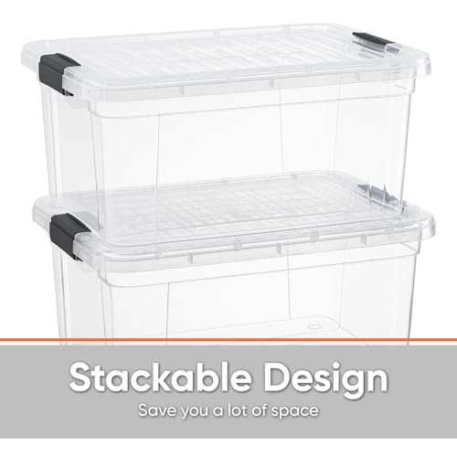 Superio Clear Storage Bins with Lids, Stackable Storage Box with Latches and Handles, Extra Small, 4 Pack 1.75 Quart - size: 1.85 Qt, style: 4 Pack