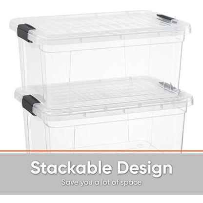 Superio Clear Storage Bins with Lids, Stackable Storage Box with Latches and Handles, Extra Small, 4 Pack 1.75 Quart - size: 1.85 Qt, style: 4 Pack