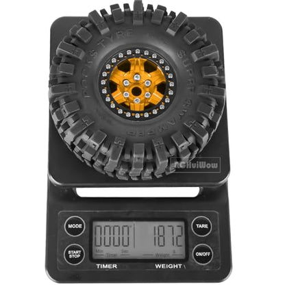 1.9 Beadlock rc Tires Wheels for 1/10 TRX4 TRX6 SCX10 90046 AX103007 Gen8 Gen7 D90 VS4-10 MST CFX RC Crawler,1.9 Wheels and Tires Alloy Aluminium Rims w/Rubber Tyres,Gold - color: Gold(4pcs)