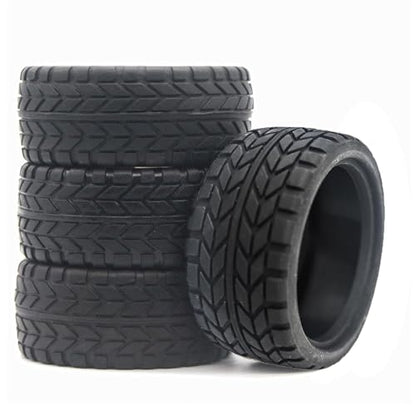 Set of 4 Rubber Tires Compatible with 1/10 Traxxas Tamiya HPI HSP RC Vehicle Tires TT02 TT01 RS4 Road Racing Touring Car (Color H) - color: Color H
