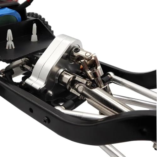 RC Car Parts for MN G500 for MN128 MN86KS MN86 MN86K MN86S 1/12 Metal Transmission Gearbox Transfer Case Modification RC Crawler Car Upgrade Parts(Silver) - color: Silver