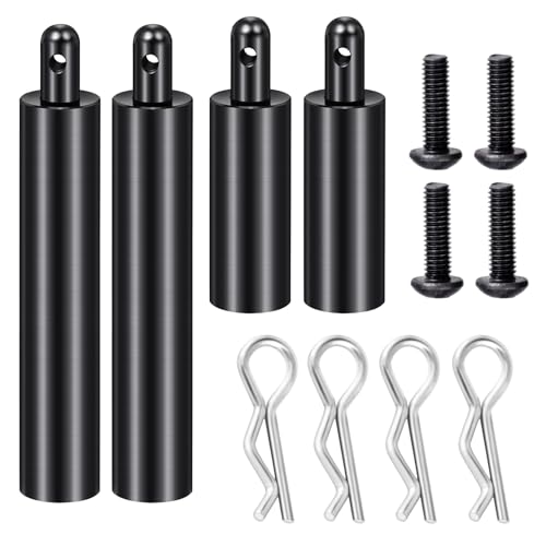 RC Car Shell Holder Column Mounts Aluminum Body Mounts Car Shell Fixing Body Post with R Clips & Screws Compatible with 1/10 Tamiya Clod Buster 4×4×4 Monster RC Truck Car