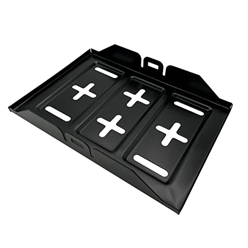 Heavy Duty Metal Battery Mount Tray For Vehicle Engine Maintenance | Black,Large - size: Large