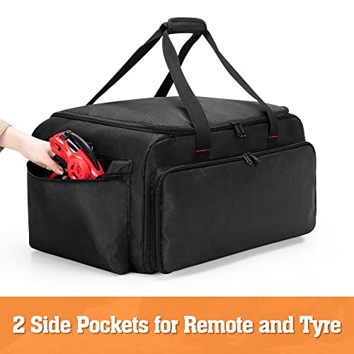 DSLEAF RC Storage Bag for 1/8 & 1/10 Car, Portable RC Carry Case, Bag Only | Multiple Pockets for Batteries, Charger, Tools and Other Accessories, Portable Handle and Adjustable Shoulder Strap