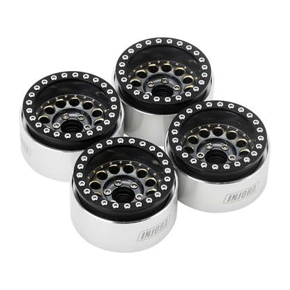 INJORA 1.9" 150g Brass & Aluminum -10mm Offset Wheels for 1/10 RC (Grey) - color: Grey