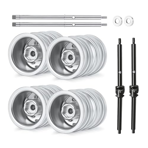 RC Models For Axial For SCX24 1/24 Front Rear Wheel Tires Hubs CVD Driver Shaft Set RC Crawler Car All Series Modified Upgrade Parts(1set) - color: 1set