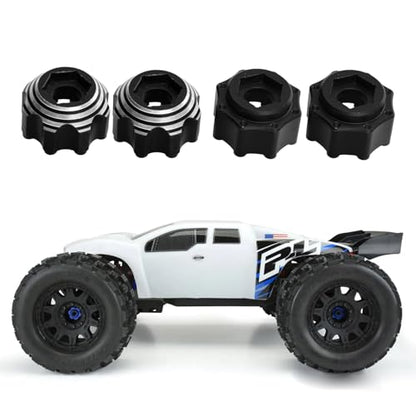 kingsea 4 Pcs RC 8X32 to 17MM Wheel Hex Adapters Aluminum Hex Adapters Compatible with Pro-Line RC Car Upgrades Parts #6353-00 6345-00, Black - color: Black