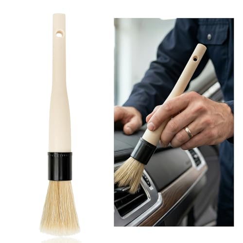 Car Detailing Brush, Scratch-Free Boar Hair Cleaning Tool Auto Detail Brushes, Universal Vehicle Interior Cleaner Soft Bristles for Cleaning Wheels Engine Air Vents - color: 1 PCS