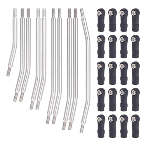 RC Modifications Spare Compatible With Axial For SCX10 II 1/10 RC Crawler Car Upgrade Parts Stainless Steel Links Rod Set With Ball End 90046 - size: 324mm