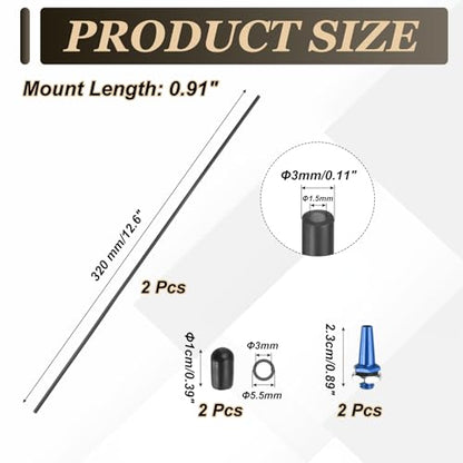 uxcell 320mm Plastic Protection Antenna Tube, RC Antenna Tube with Mount and Cap for RC Car Boat Drone Receiver(Blue, Black, 2 Pcs) - color: Blue Tone Black, size: 320mm