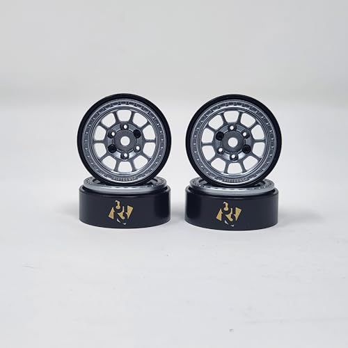 LGRP® FIFTEEN52® Traverse MX Series 1.0" Beadlock Wheels, (Satin Gray), 28mm (1.1") x 31mm x 13mm (4 Wheels Per Order) Compatible with 1/24 Scale RC Axial SCX24, Element, Enduro, URUAV, LGF52101