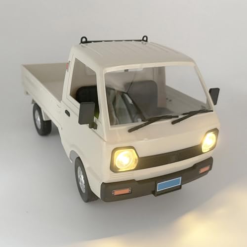 WPL D12 RC Kei Truck 1/10 Scale RC Car Remote Control Drift Car | Off Road Pickup RTR 2.4GHz Rear Wheel Drive 260 Motor Full Proportional Hobby Toy Adult 2 Batteries