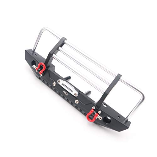KYX Racing Alloy Front Bumper with LED Lights Upgrades Parts Accessories for RC Crawler Car Axial SCX10 II 90046 Traxxas TRX4 TRX-4 Redcat Gen8 Scout II