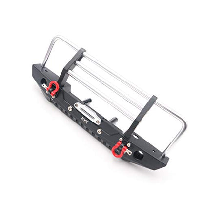 KYX Racing Alloy Front Bumper with LED Lights Upgrades Parts Accessories for RC Crawler Car Axial SCX10 II 90046 Traxxas TRX4 TRX-4 Redcat Gen8 Scout II