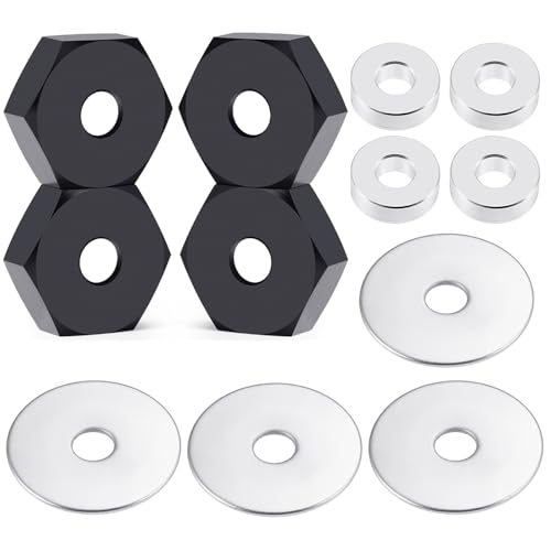 MORLORDY 4Pcs 14mm to 17mm CNC Wheel Hex Hub Adapter for 1/8 Typhon/Kraton/Outcast/Notorious RC Big Rock Crawler Off Road Monster Truck Upgrades Part