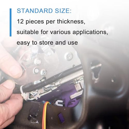 M8x10mm Thin Spacer Washer Set for Electronics,48PC 304 Stainless Steel | 0.1,0.2,0.3,0.5mm precision shims,12 pcs each,for M8 bolts,robotics,mechanical DIY and compact component spacing - size: M8x10