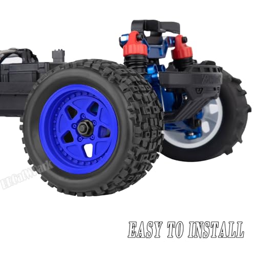 12mm Hex RC Truck Wheels and Tires for 1/18 Granite/1/18 Typhon RC Monster Truck Car,RC Drift Off Road Buggy Rally Truck Tires,4Pcs(Navy Blue) - color: Navy Blue - (4pcs Wheel)