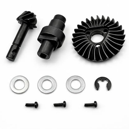 Overdrive Bevel Gear Set 27T/8T for 1/10 RC Crawlers, Differential Gear Compatible with Axial AR44 / AR45 & Capra Currie F9 Axles - size: 27/8T