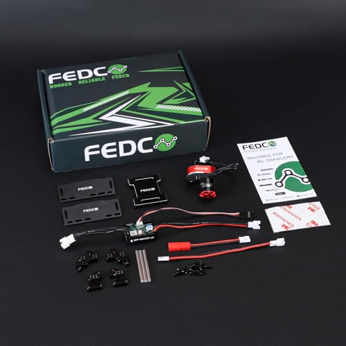 SCX24 Brushless Motor and ESC Combo for Axial SCX24 Upgrades | Hobbywing QUICRUN Outer-1621SL Motor with Shock Mount,Receiver Plate,Battery Tray 1/24 RC Crawler RTR Version - style: scx24 motor transmission with esc
