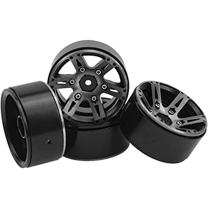 Metal 1.9'' Beadlock Wheel Rims 1.9 Wheels 12mm Hex Hubs Compatible with Axial SCX10 SCX10-ii SCX10-iii Traxxas TRX4 RC4WD D90 Gen7 Gen7 1/10 RC Crawler, 4Pack