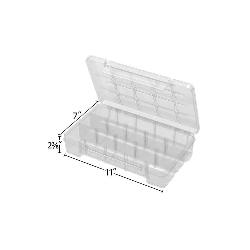 Akro-Mils 05805 Plastic Portable Parts Storage Case for Hardware and Crafts with Hinged Lid and 4 Adjustable Dividers, (11-Inch x 7-Inch x 2-3/8-Inch), Medium, Clear - size: Medium, style: 1-Pack