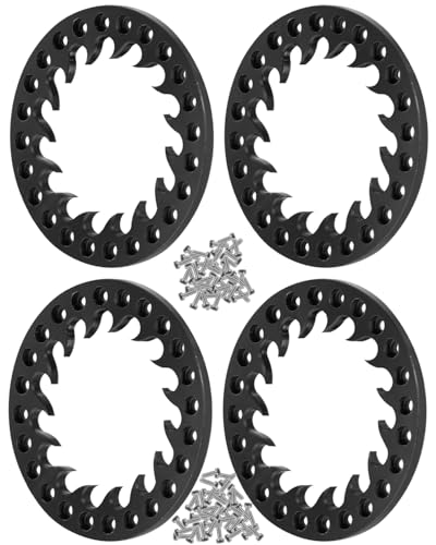 RC Metal 1.9 Beadlock Wheels Replacement Ring for 1/10 Crawler RC Car TRX4 SCX10 90046 90047,Alloy 1.9" Beadlock Rims Replacement Ring,4pcs,Black - color: Black(4pcs)