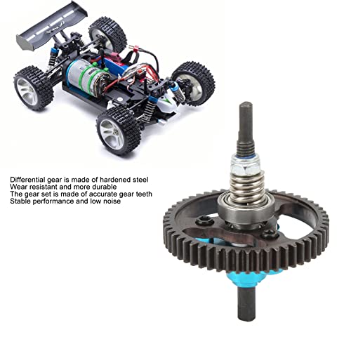 53T Aluminum Alloy Steel Hollow Differential Gear Complete Slipper Clutch, for TraxxasSlash 2 Wheel Drive 1/10 RC Car, 53T Differential Gear Slipper Clutch Assembly (Blue)