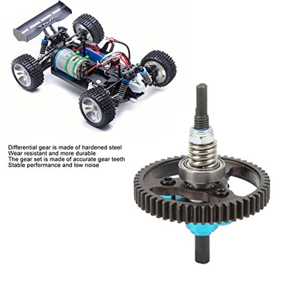 53T Aluminum Alloy Steel Hollow Differential Gear Complete Slipper Clutch, for TraxxasSlash 2 Wheel Drive 1/10 RC Car, 53T Differential Gear Slipper Clutch Assembly (Blue)