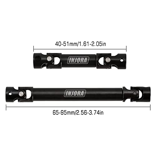 INJORA Steel Center Drive Shaft for SCX24 Gladiator Dodge Power Wagon - color: Black