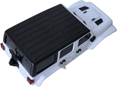 6.10inch/155mm Wheelbase Shell ABS Hardtop Body Kit Replacement Part for TRX4M Bronco Defender AX8560 1/18 RC Crawler Chassis (White) - color: White
