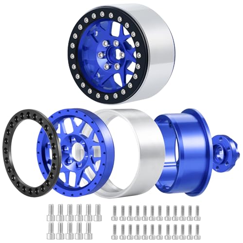 4PCS Aluminum 2.2 Beadlock Wheels Rim for 1/10 Axial SCX10 II III Wraith RR10 TRX4 RC Rock Crawler Car Upgrade Parts