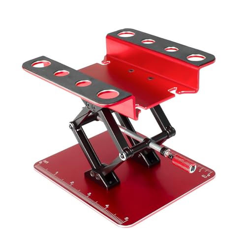 RC Car Repair Work Stand for 1/8 1/10 1/14 RC Adjustable Repair Stand Aluminum Repair Workstation (Red A) - color: Red a
