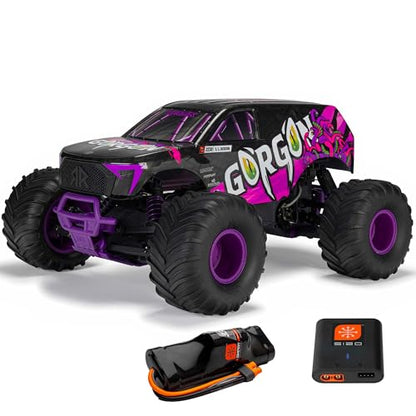 ARRMA RC Truck 1/10 Gorgon 2 Wheel Drive RTR Brushed Monster Truck Battery & Charger Included Purple ARA3230ST4 - color: Purple