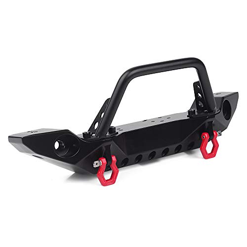 INJORA RC Front Bumper Metal Front Bumper with Led Lights for 1/10 RC Crawler Axial SCX10 90046 SCX10 III AXI03007 TRX-4