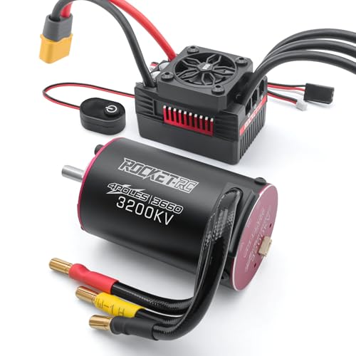 Surpass Hobby 3660 & 90A Brushless Motor and ESC Combo 2-3S Lipo Applicable to 1/10 Short Course Trucks Monster（3200kv 90A） - style: SUP3660 Motor 3200kv + 90A V2
