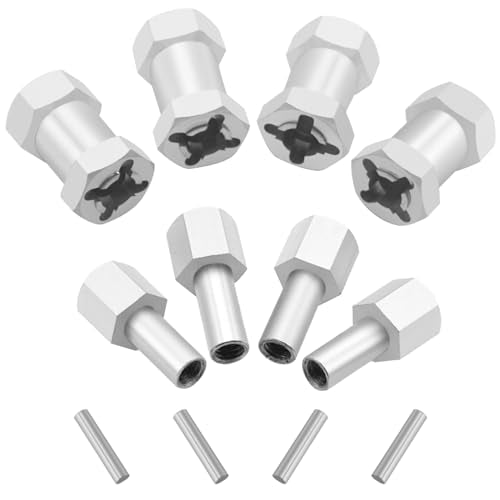 Alloy 12mm Wheel Hex Hub 15mm/20mm/25mm Offset Extension Drive Adapter Compatible with Axial SCX10 Wraith Gen7 Gen8 D90 Jeep Wrangler 1/10 RC Crawler (15mm) - size: 15mm