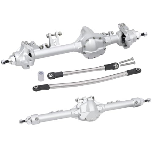 CNC Aluminum Front Rear Straight Axle for 1/10 RC Crawler Axial SCX10 II Vanquish VS4-10 Chassis (Silver) - color: Silver